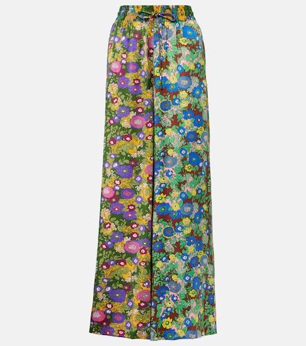Alémais Pantalon ample en satin de soie imprimé - Alemais - Modalova