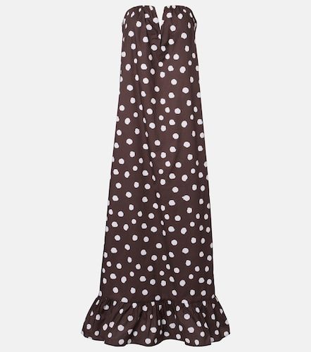 Robe longue en coton mélangé à pois - Adriana Degreas - Modalova
