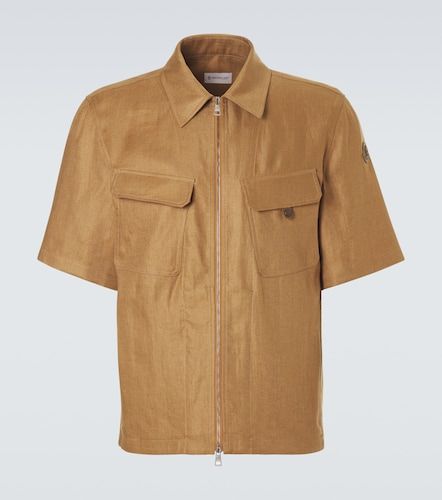 Chemise zippée en sergé de lin - Moncler - Modalova