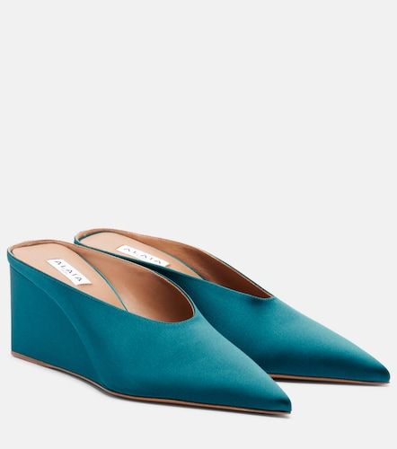 Alaïa Mules compensées Cube en satin - Alaia - Modalova
