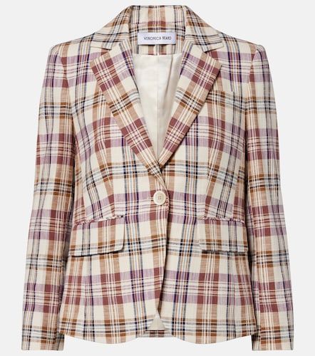 Blazer Tyra en coton mélangé à carreaux tartan - Veronica Beard - Modalova