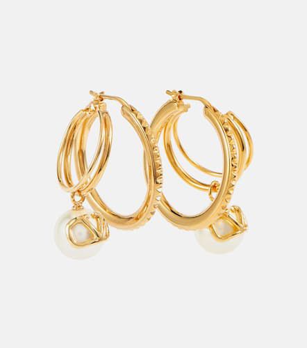 Boucles d'oreilles VLogo à perles fantaisies - Valentino - Modalova