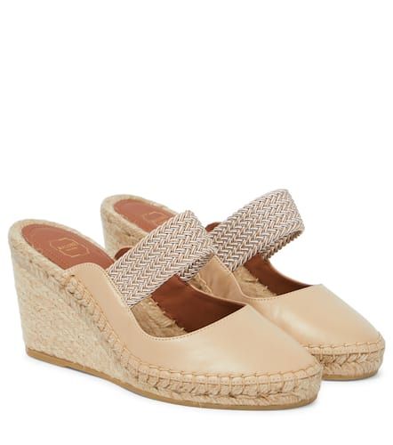 Mules espadrilles compensées Siena en cuir - Malone Souliers - Modalova