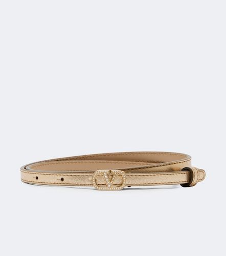 Ceinture VLogo en cuir métallisé - Valentino Garavani - Modalova