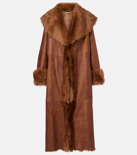 Manteau Marlene en cuir et shearling - Nour Hammour - Modalova