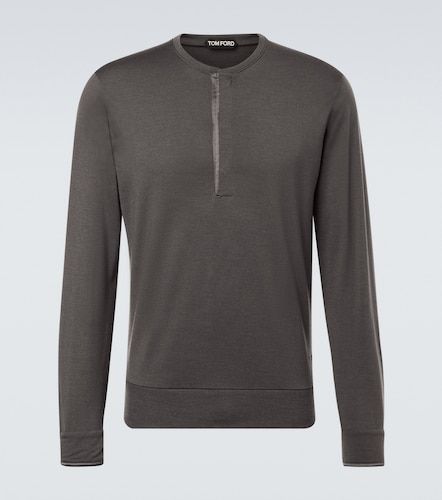 Top Henley en laine, cachemire et soie - Tom Ford - Modalova