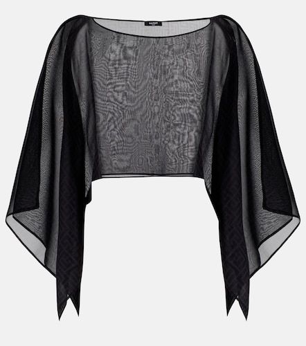 Balmain Top court Monogram en soie - Balmain - Modalova