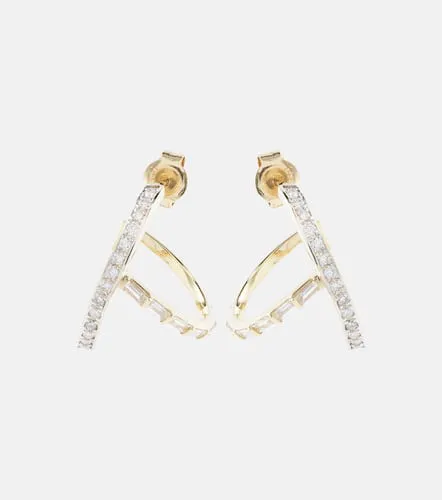 Boucles d'oreilles Y-Bar en or 14 ct et diamants - Mateo - Modalova