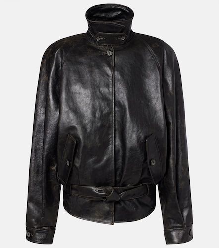 Veste en cuir ceinturée - Magda Butrym - Modalova