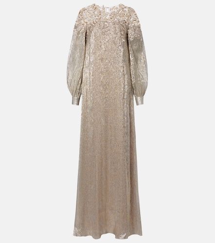 Robe en soie mélangée à ornements - Oscar de la Renta - Modalova