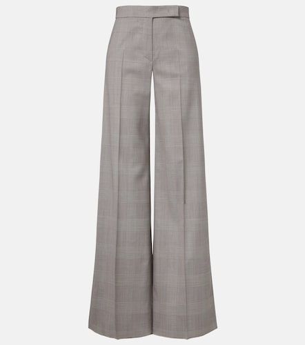 Pantalon ample en laine vierge à carreaux - Max Mara - Modalova