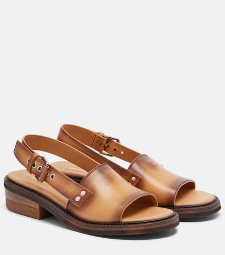 Miu Miu Sandales slingback en cuir - Miu Miu - Modalova
