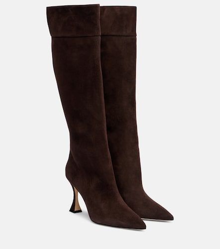 Bottes Miralonepla 90 en daim - Manolo Blahnik - Modalova