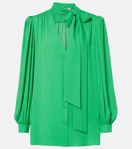 Blouse en georgette de soie à col noué - Valentino - Modalova