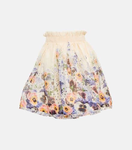 Mini-jupe Tama en lin et soie à fleurs - Zimmermann - Modalova