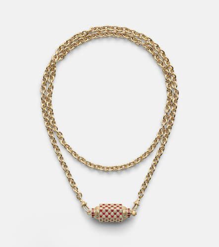 Collier Check en or 18 ct, diamants et rubis - Marie Lichtenberg - Modalova