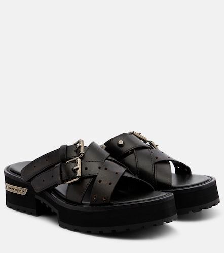 Mules à plateau Venom en cuir - Balenciaga - Modalova