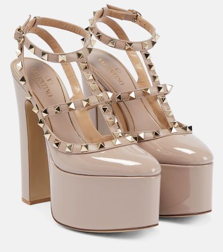Escarpins à plateau Rockstud en cuir verni - Valentino Garavani - Modalova