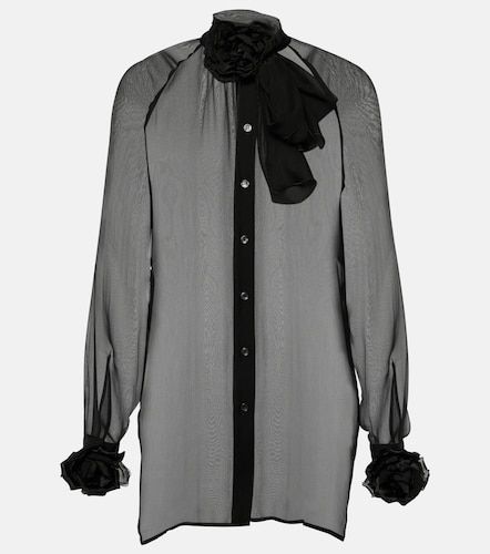 Blouse en soie à appliqués à fleurs - Dolce&Gabbana - Modalova