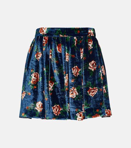 Mini-jupe en velours à fleurs - Kenzo - Modalova