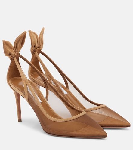 Escarpins Bow Tie en mesh et daim - Aquazzura - Modalova