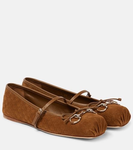 Ballerines Horsebit GG en daim - Gucci - Modalova