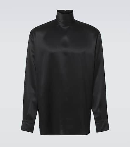 Chemise à col roulé en satin de soie - Dolce&Gabbana - Modalova