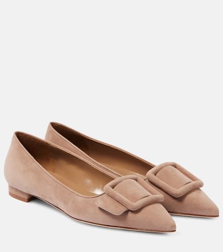 Ballerines Maysalepumpflat en daim - Manolo Blahnik - Modalova