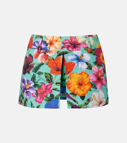 Jupe-short en coton mélangé à fleurs - Dolce&Gabbana - Modalova