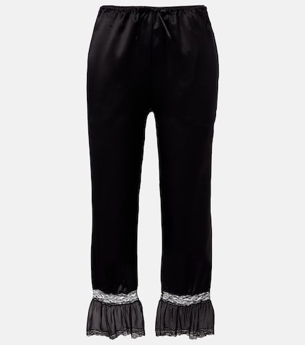 Pantalon ample en satin de soie - Saint Laurent - Modalova