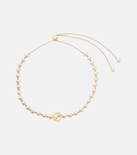 Collier Interlocking G à perles fantaisies - Gucci - Modalova