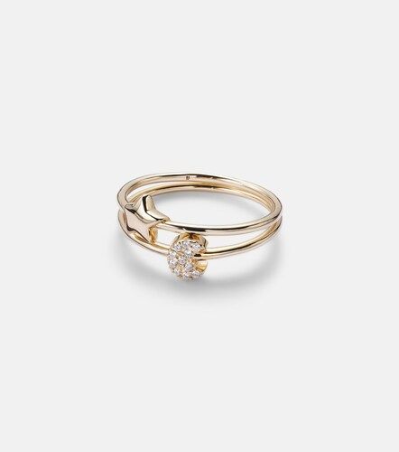 Set de 2 bagues Mini Moon and Star en or 14 ct et diamants - Roxanne First - Modalova