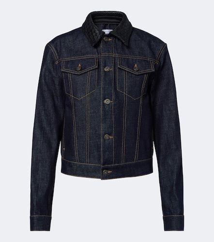 Veste en denim et cuir Intrecciato - Bottega Veneta - Modalova