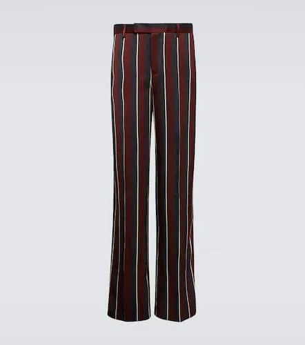 Pantalon droit rayé à taille haute en crêpe - Versace - Modalova