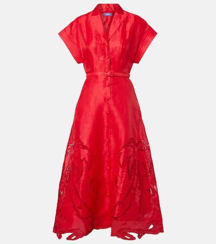Robe midi Aubrey en toile de lin mélangé - Leo Lin - Modalova