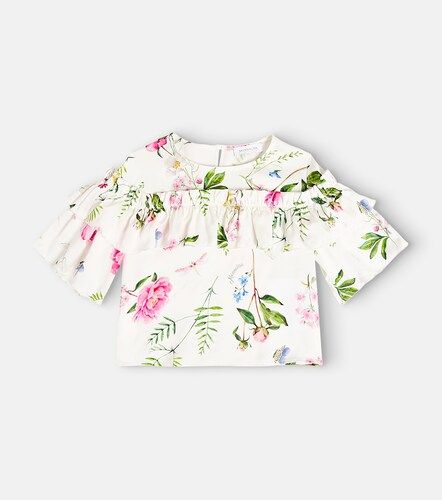 Top à imprimé floral et volants - Monnalisa - Modalova