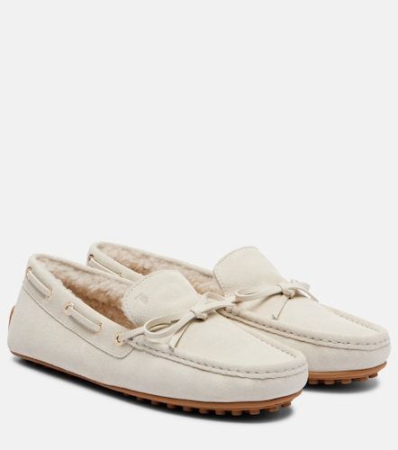 Mocassins Gommino en daim et shearling - Tod's - Modalova
