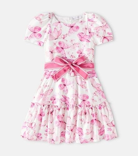 Robe en satin de coton imprimé - Monnalisa - Modalova