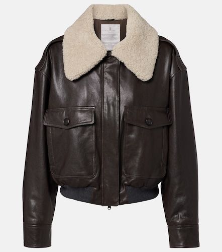 Veste bomber en cuir - Brunello Cucinelli - Modalova