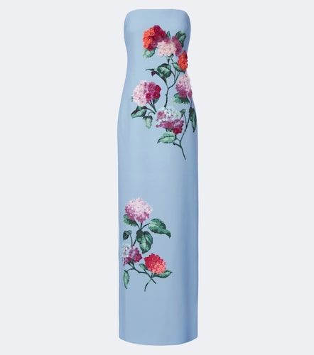 Robe longue bustier à appliqués floraux - Carolina Herrera - Modalova