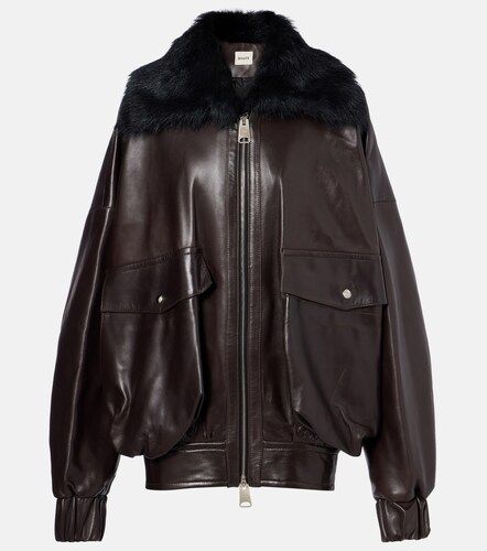 Veste bomber Daemon oversize en cuir - Khaite - Modalova