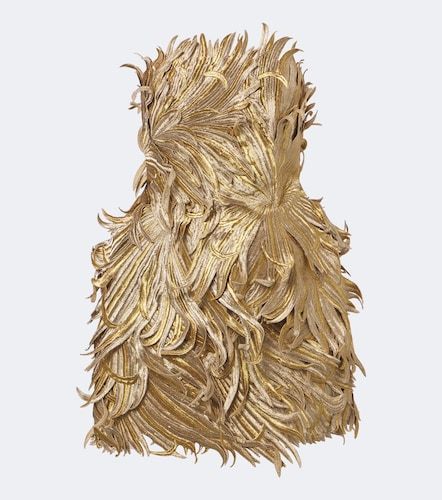 Robe bustier à appliqués floraux - Oscar de la Renta - Modalova