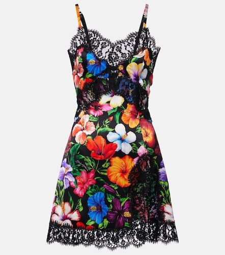 Robe en soie mélangée à fleurs - Dolce&Gabbana - Modalova