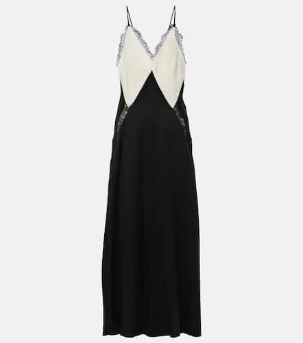 Robe midi en satin et dentelle - Victoria Beckham - Modalova