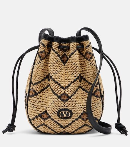 Sac seau VLogo Mini en raphia - Valentino Garavani - Modalova