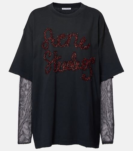 T-shirt en coton et rsille  logo - Acne Studios - Modalova