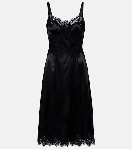 Robe en satin et dentelle - Dolce&Gabbana - Modalova