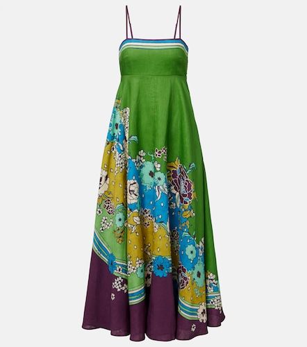 Alémais Robe midi Nanci en lin à imprimé - Alemais - Modalova