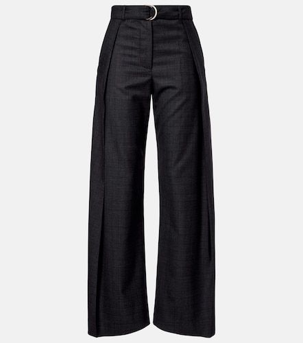 Pantalon ample en laine à ceinture et carreaux - Loewe - Modalova