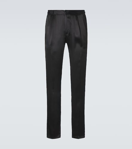 Pantalon droit réversible en soie - Rubinacci - Modalova